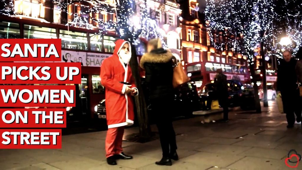 Santa picks up women on the street! Guys must watch!