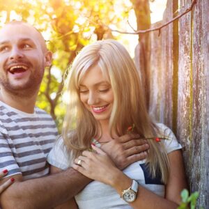 Couple in love hugging